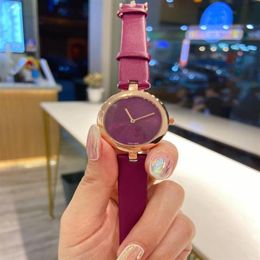 Women Watch Lady Size 26mm Girl Sapphire Glass Wristwatch leather small face watches196A
