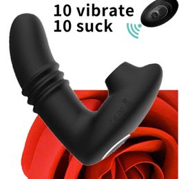 Beauty Items 2 IN 1 Vagina Sucking Vibrator Wearable Dildo Vibrators Anal 20 Speeds Clitoris Stimulator Female sexy Toy for Women Oral Suction