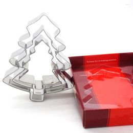 Baking Moulds 3 Pieces Christmas Tree Cookie Cutter Set Snowman Moulds Cutters A Gingerbread Boy Candy Metal