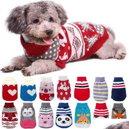 Warm Dog Apparel Clothes Knitted Cat Sweater Pet Clothing Chihuahua Bldogs Puppy Costume Coat Wint RRC808