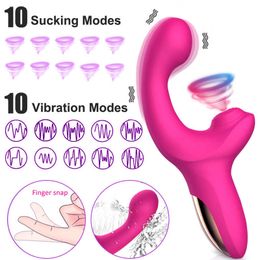 Beauty Items Female Clit Sucker Dildo Vibrator Vacuum Stimulator G-spot Sucking Flapping Simulate Finger Swing Adults sexy Toy for Women