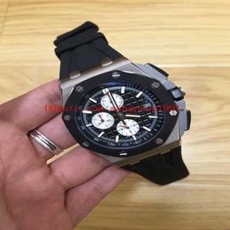 8 Colour men Green box with Watches 44mm black dial VK Quartz Rubber Strap Mens Chronograph Wristwatches246I