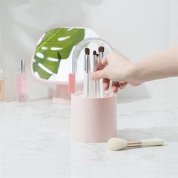 Storage Boxes Creative Makeup Organiser Box Transparent Rotating Brush Case Lipstick Holder Eyebrow Pencil Tube