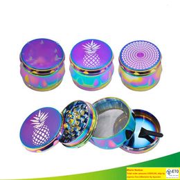 Rainbow Pineapple Herb Grinder 6 Styles Aluminium Alloy Tobacco Grinders 4 Layers Metal Smoking Grinders