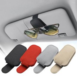 Interior Accessories Car Magnetic Leather Sunglass Holder Universal Cowhide Visor Sunglasses Mount Organiser Stand Auto