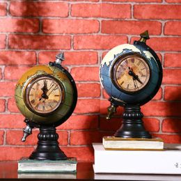 Wall Clocks Creative Earth Retro Crafts Home Furnishings Study Room Living Desktop Decoration Collection Housewarming Gifts
