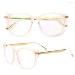 Sunglasses Frames Fashionable Women Titanium Eyeglasses Optical Eyewear For Square Prescription Glasses Light Pink Spectacles