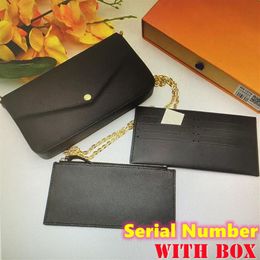 Роскошная дизайнерская сумочка Pochette Felicie Bag Date Code Подличный кожаный сумочек сцепление с кладкой Messenger Shopping Swork с Box2455