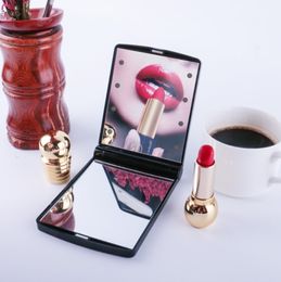 The latest 11.3X8.3CM lighted vanity mirror LED Makeup Mirror Portable folding many Colour options support for Customised logo