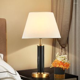 Table Lamps Water Transfer Printing Lamp For Bedroom Light Luxury Led Simple And Modern Decoration American Style Bedside Desk