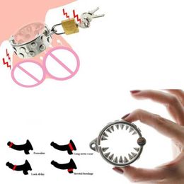 Beauty Items TEETH SHARP 2&4 ROWS Ring Scrotum Pendant Male Chastity Device Kalis Teeth Spiked Ball Stretcher