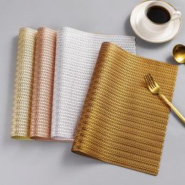 Table Mats 1pc PVC Placemat Weave Non-slip Bowl For Dining Restaurant Hollow Meal Pads Anti- Tableware