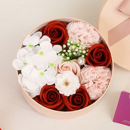 New Cross Border Valentine's Day Gift Soap Flower Small Round Box Holiday Gift for Girlfriend Flowers