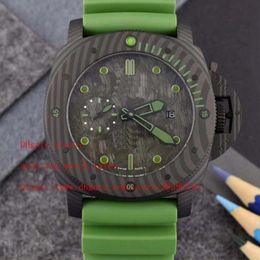 Topselling latest version Mens Watch Automatic Movement 47mm Rotating Bezel carbon fiber Case Auto Date Green Rubber Strap 9612783