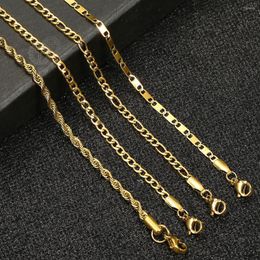 Anklets Minimalist Metal Women Gold Colour Stainless Steel Figaro Rope Curb Link Leg Chain Basic Chic Lady Girl Jewellery 10inch