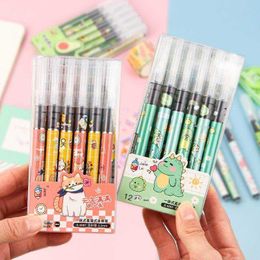 Cute Girl Gel Pen 0.5mm Quick Dry Black Straight Liquid Signature Kawaii Animal Cat pens Student School Exam Writing Stationery