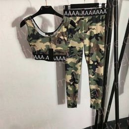 Colorful Yoga Sportswear Push Up Sport Vest Tracksuits Gym Leggings Set Womens Fashion Camouflage Fitness Outfit