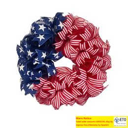 Decorative Flowers Wreaths 4th Of July Wreath Memorial Day Patriotic For Front Door Decorations Independence