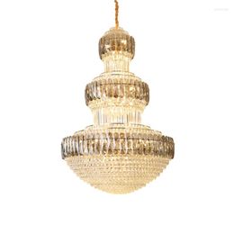 Chandeliers Luxury Duplex Building Living Room Crystal Household Round El Lobby Villa Big Lamp Lighting Chandelier Home