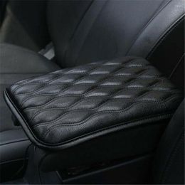 Steering Wheel Covers Car Armrest Pad Cover 1pc Universal Centre Console Box PU Leather Soft Cushion