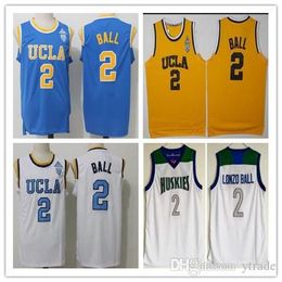 CUSTOM Lonzo Ball Jerseys #2 Ucla Bruins College Basketball Stitched Mens Chino Hills Huskies Hig