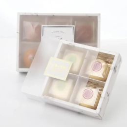 Transparent Frosted Cake Box Gift Wrap Mooncake Cakes Pack Packaging Dessert Macarons Pastry Packaging Boxes WholesaleFY5557