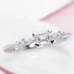 Wedding Rings Fashion Geometric Woman's Silver Colour Birthstone Engagement Band Heart Ring Party Delicate For Gift