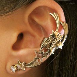 Backs Earrings Fashion Punk Jewellery Clip For Women Vintage Gold Metal Meteor Star Ear Cuff With Piercing Boucle D'oreille 0108