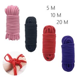 5m/10m/20m Fetish Sex Bondage Cotton Rope Erotic Shibari Accessories for Couple Adult Games Binding Role-Playing Products