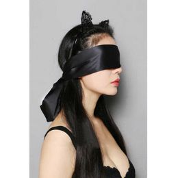 Exotic Sex Bondage Accessories of Silk Blinder Bdsm Blindfold Eye Mask Satin Cover Sleep Band for Slave Restraint Belts