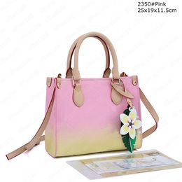 Designer Shoulder Bags Genuine Leather totes Designers Womens Handbags Purse Flower Ladies Casual Tote PVC Female Big HandBag back234o