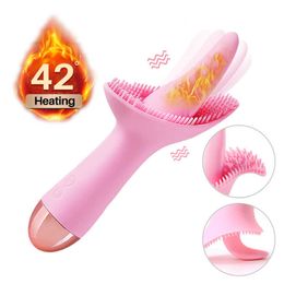 Beauty Items Heating Vibrator Tongue Licking Sucking Massage Powerful G-Spot Massager Masturbator Adult sexy Toys for Adults Women