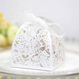 Gift Wrap 50pcs Wedding Box Bag Souvenir Candy Carton Packaging Valentine's Day Chocolate Holiday Party Supplies