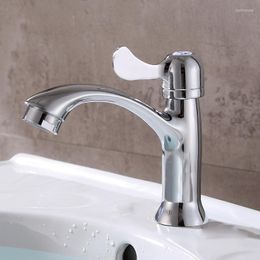 Bathroom Sink Faucets 1PC Basin Faucet Quick Open Single Cold Hole Alloy Electro-Galvanized Copper Spool Mop Pool Tap Thread G1/2'