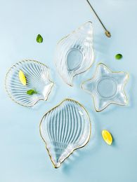 Plates Nordic Phnom Penh Glass Plate Creative Personality Home Transparent Snack Salad Dessert Fruit