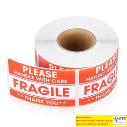 500PcsRoll Fragile Warning Label Stickers Please Handle With Care For Goods Ship Express Label Packaging Mark Special Tag
