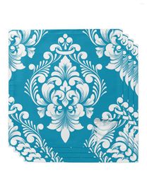 Table Napkin Luxury Vintage Damask Pattern Sky Blue Napkins Cloth Set Kitchen Dinner Tea Towels Design Mat Wedding Decor