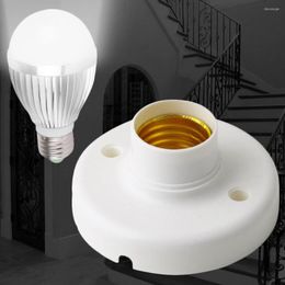 Useful E27 Round Plastic Base Screw Light Bulb Lamp Socket Holder White Fast Delivery