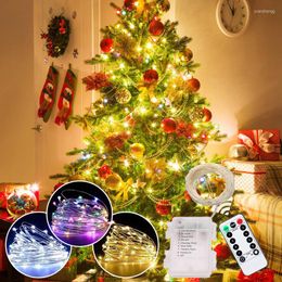 Strings Christmas 20m 200 Led Fairy String Lights With Battery Remote Timer Control Operated Waterproof Copper Wire Twinkle Light 65ft