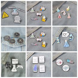 Brooches Science Stuff Enamel Pin Sets Chemistry Physics Mathematics Lapel Badge Gift For Student Accessories Wholesale