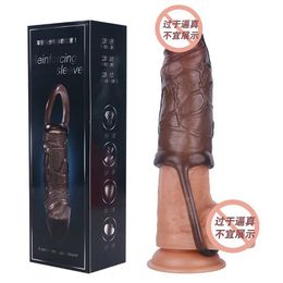 Extensions M9 Vajra Cover Silicone Transformer Vibration Crystal Funny Wolf Teeth Extension Penis Length 7AWM