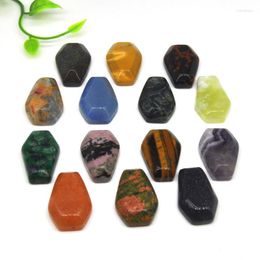 Decorative Figurines 30mm Mini Coffin Statue Natural Stone Healing Crystals Agate Carved Craft Gift Room Decor Reiki Gem Diy Jewellery