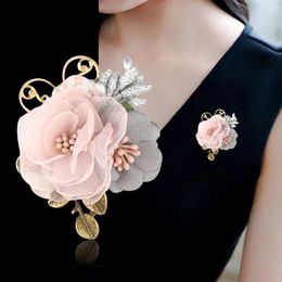 Broschen I-Remiel Korean Ribbon Stoff Brosche Corsage Blume für Frauen Strickjacke Schalstift Kleidstifte und Kleidungszubehör