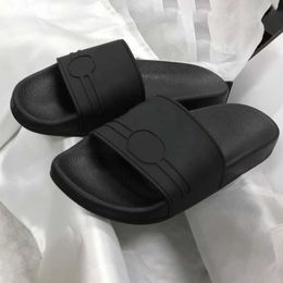 Women Sandals Slide Brand Rubber Slipper White Black Wide Flat Slip On Sandals Summer Thin Bottom Outdoor Beach Flip Flop Size 35-46 With Box NO010