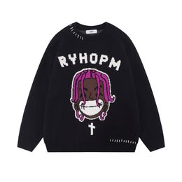 Hip Hop Sweater Streetwear Harajuku Knitted Japanese Anime Cartoon Pullover Jumpers 2023 Autumn Fashion Casual Pullover Couples