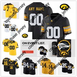 2022 NCAA Custom Iowa Hawkeyes Football Jersey 76 Tyler Elsbury 4 Leshon Williams 95 Logan Jones 5 Jestin Jacobs 71 Mark Kallenberger 69