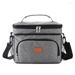 Storage Bags 15L Portable Anti-leakage Lunch Bag Thermal Insulated Cooler Picnic Food Shoulder Box Tote Handbag