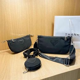 selling Designer Luxury Plain black Shoulder Bags Nylon canvas Handbags wallet women Chains bags Crossbody bag Hobo purses tot320o