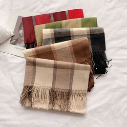 New Arrived Shawls Autumn and Winter Retro Large Checked Cashmere Scarf Women's New Fashion Fringe Warm Neckerchief Office Air Conditioning Room Cape RRD139