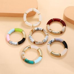 Bangle Exaggerated Elastic Bracelet For Women Girls Acrylic Marbled Personality Bangles Fashion Gift Jewellery Accessories